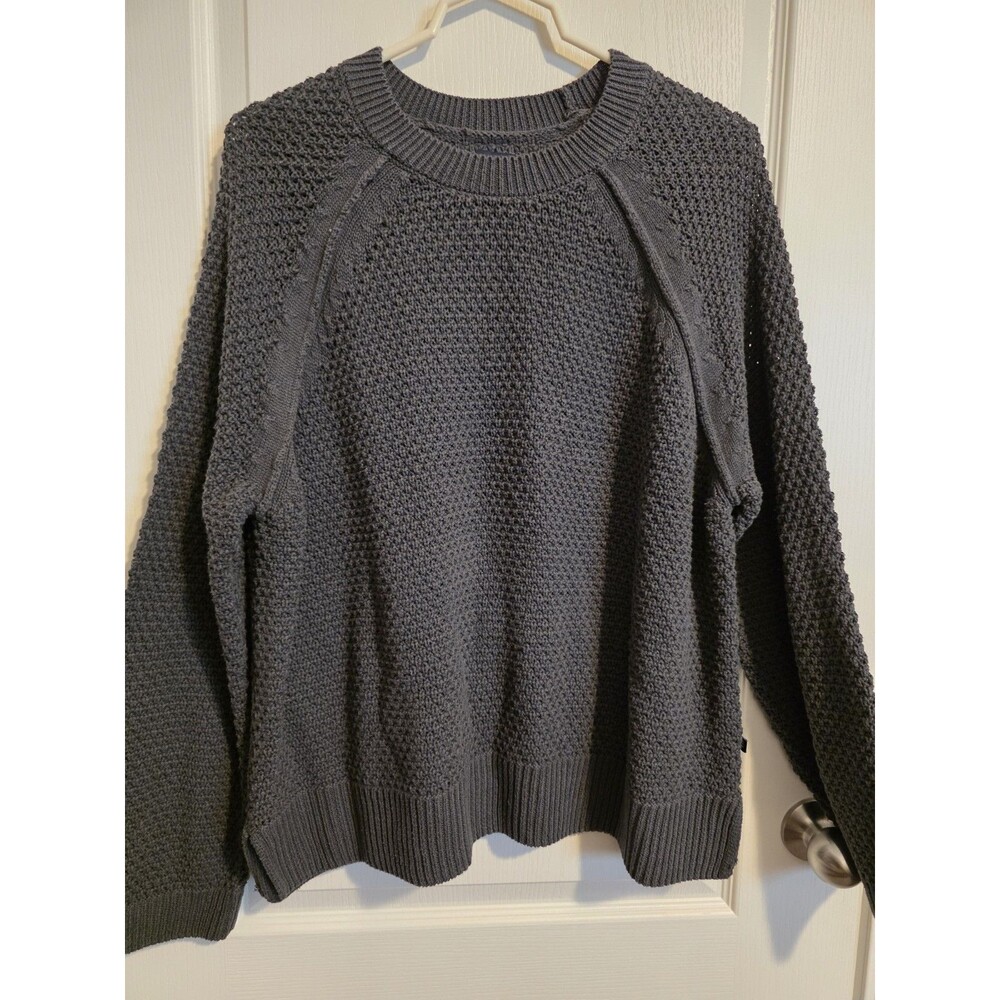 Gap Gray textured Comfy knit sweater crew neck Womens sz XL. (271)